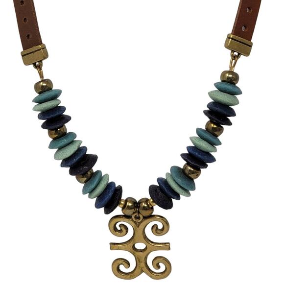 Unbranded Jewelry - West Africa Tribal Necklace Ram Horns Dwennimmen Adinkara Pendant Bohemian Boho